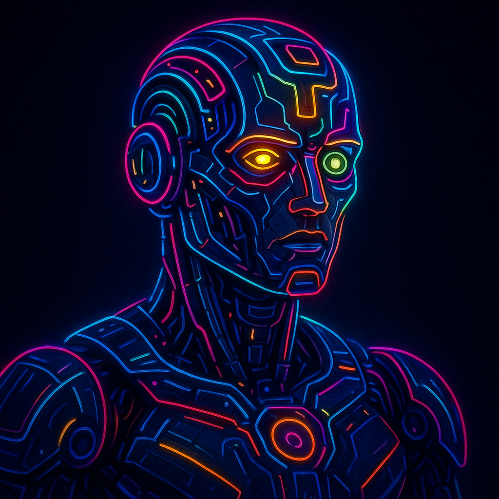 colorful cyborg